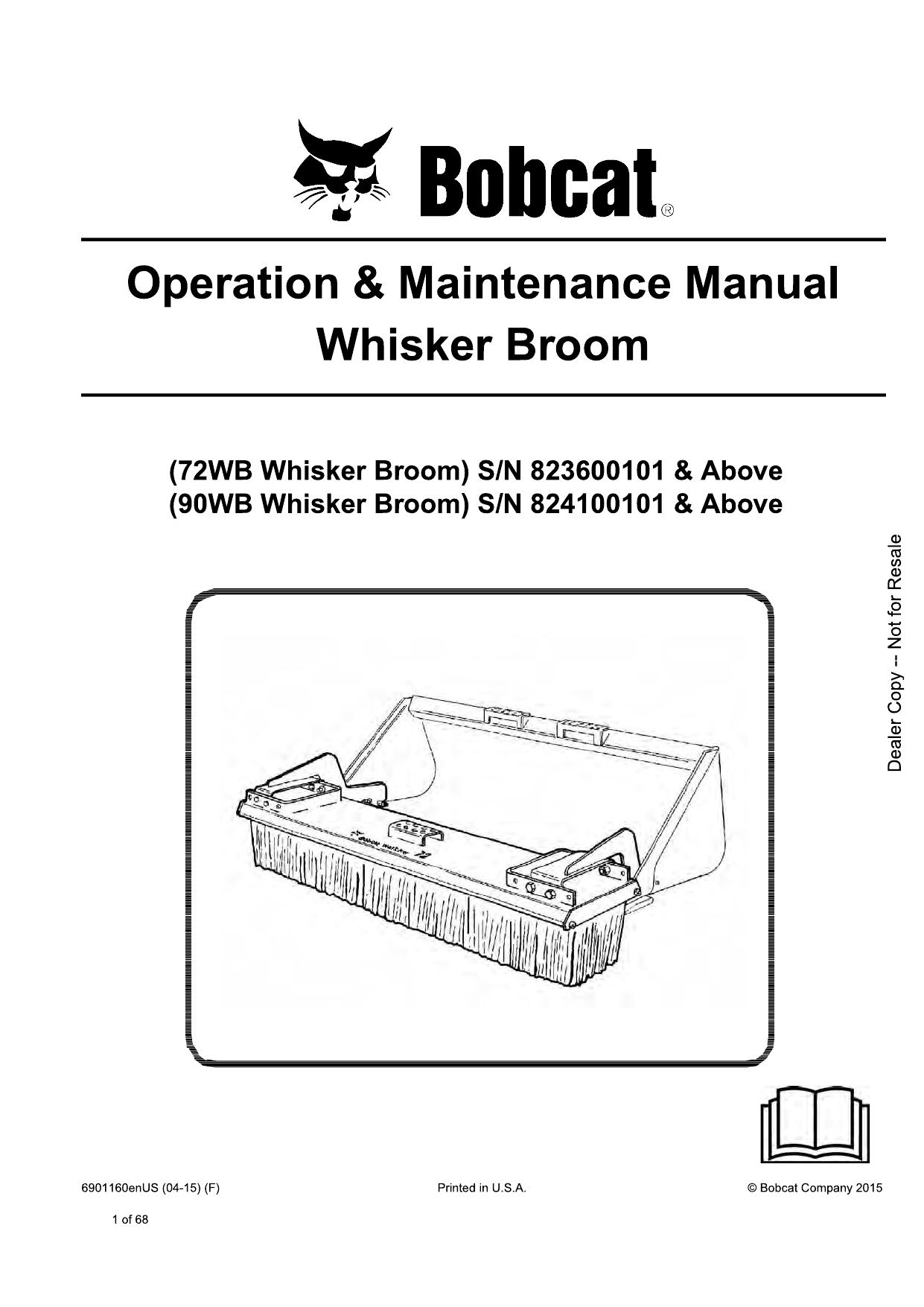 Whisker Broom Operation & Maintenance Manual Bobcat